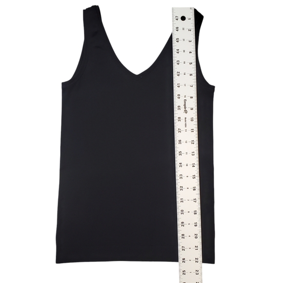 White House Black Market Tank Top V Neck Nylon Stretch Black Size XSmall - Picture 4 of 6